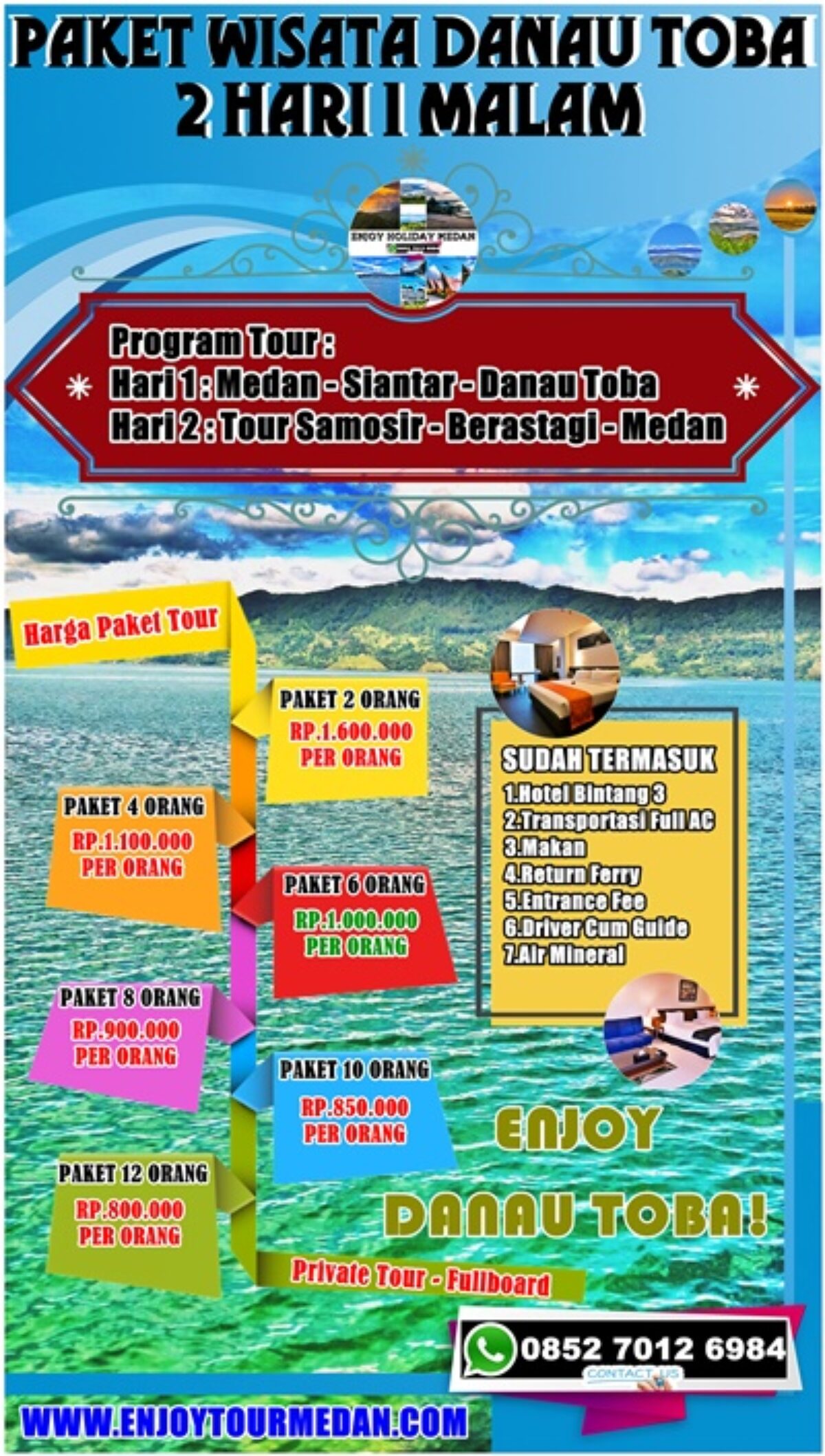 Tour Danau Toba 2D1N - Paket Wisata Danau Toba